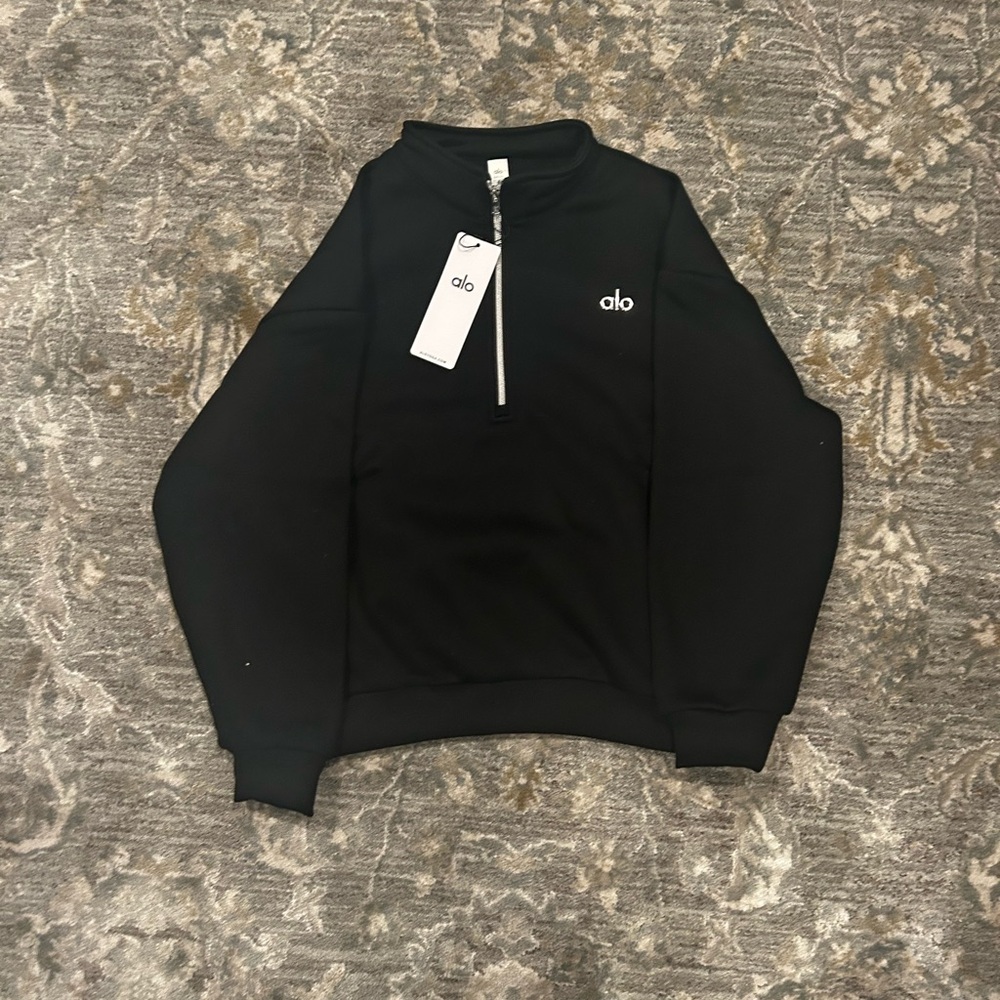 ALO Yoga Black Half-Zip Sweatshirt